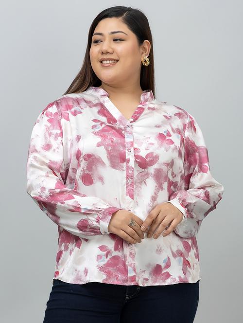 women white printed long sleeve shirt - 21662326 - Standard Image - 0