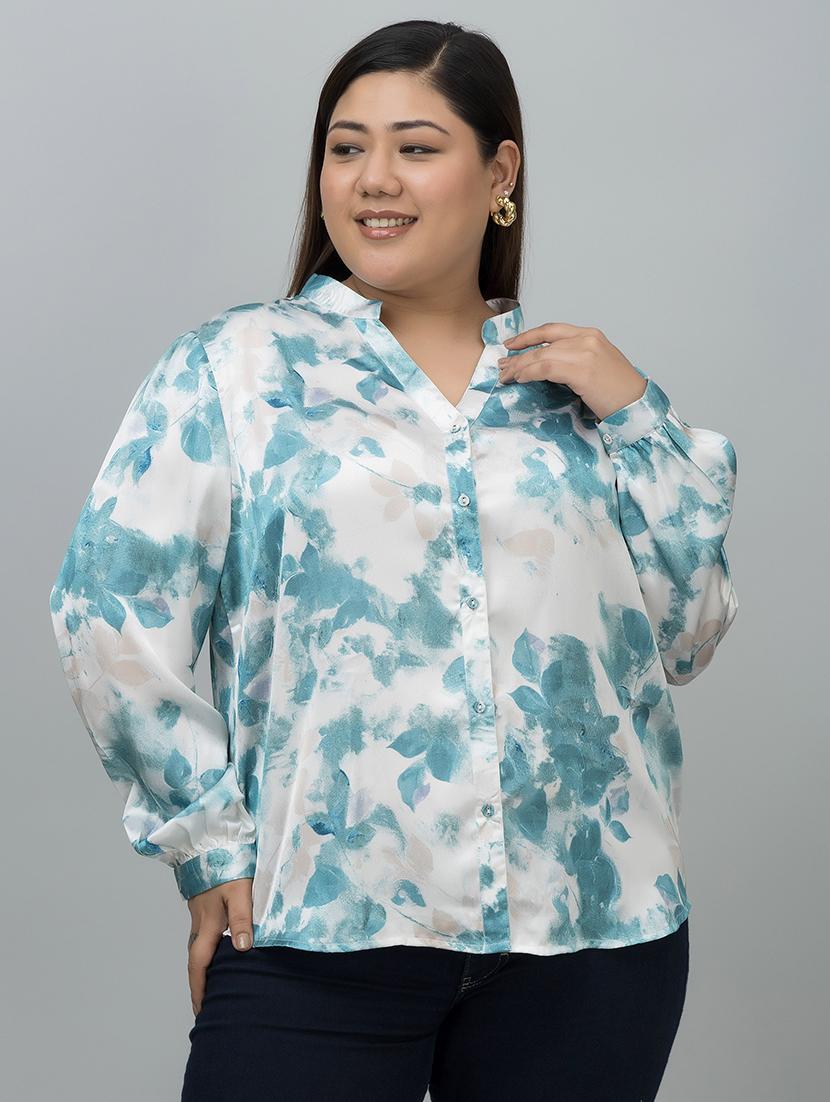 women white printed long sleeve shirt - 21662329 - Zoom Image - 0