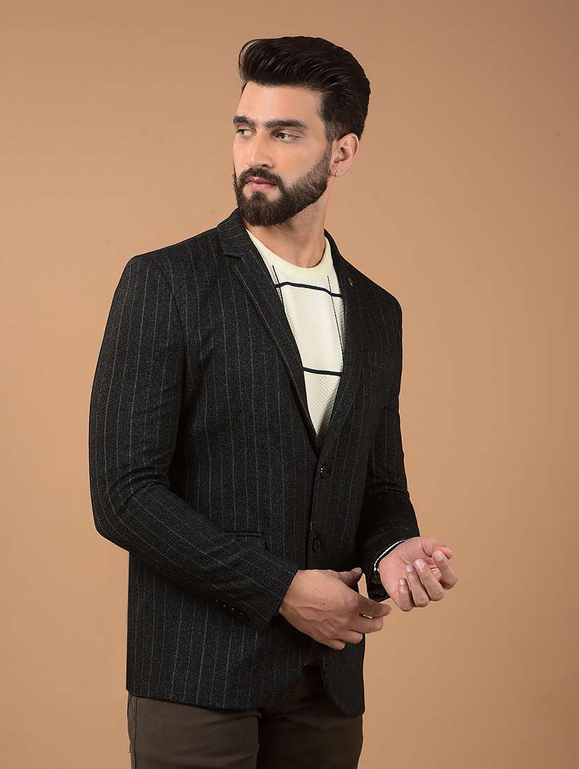 men stripes single breasted casual blazer - 21662337 -  Standard Image - 1