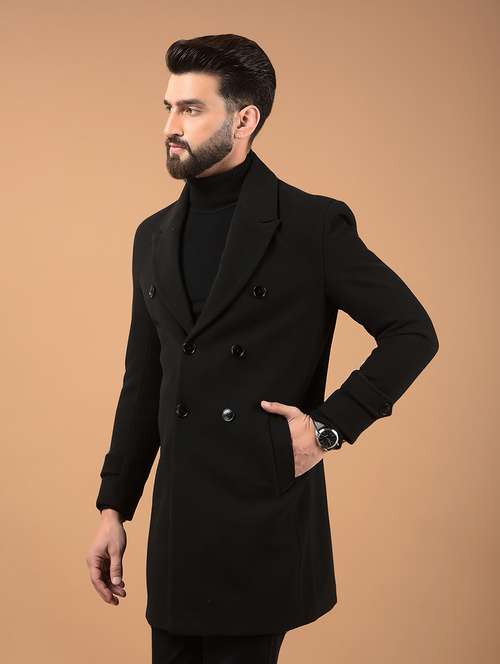 men solid single breasted longline casual blazer - 21662341 -  Standard Image - 0