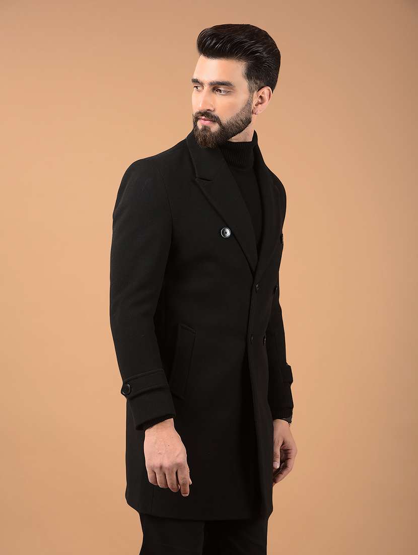 men solid single breasted longline casual blazer - 21662341 -  Standard Image - 1