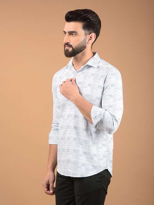 men long sleeves printed casual shirt - 21662346 - Standard Image - 0