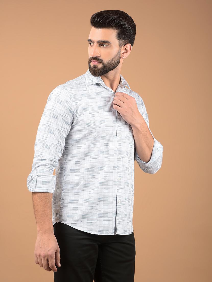 men long sleeves printed casual shirt - 21662346 - Standard Image - 1