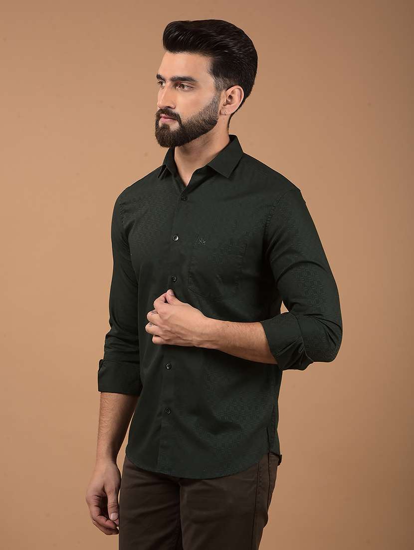 men long sleeves solid casual shirt
