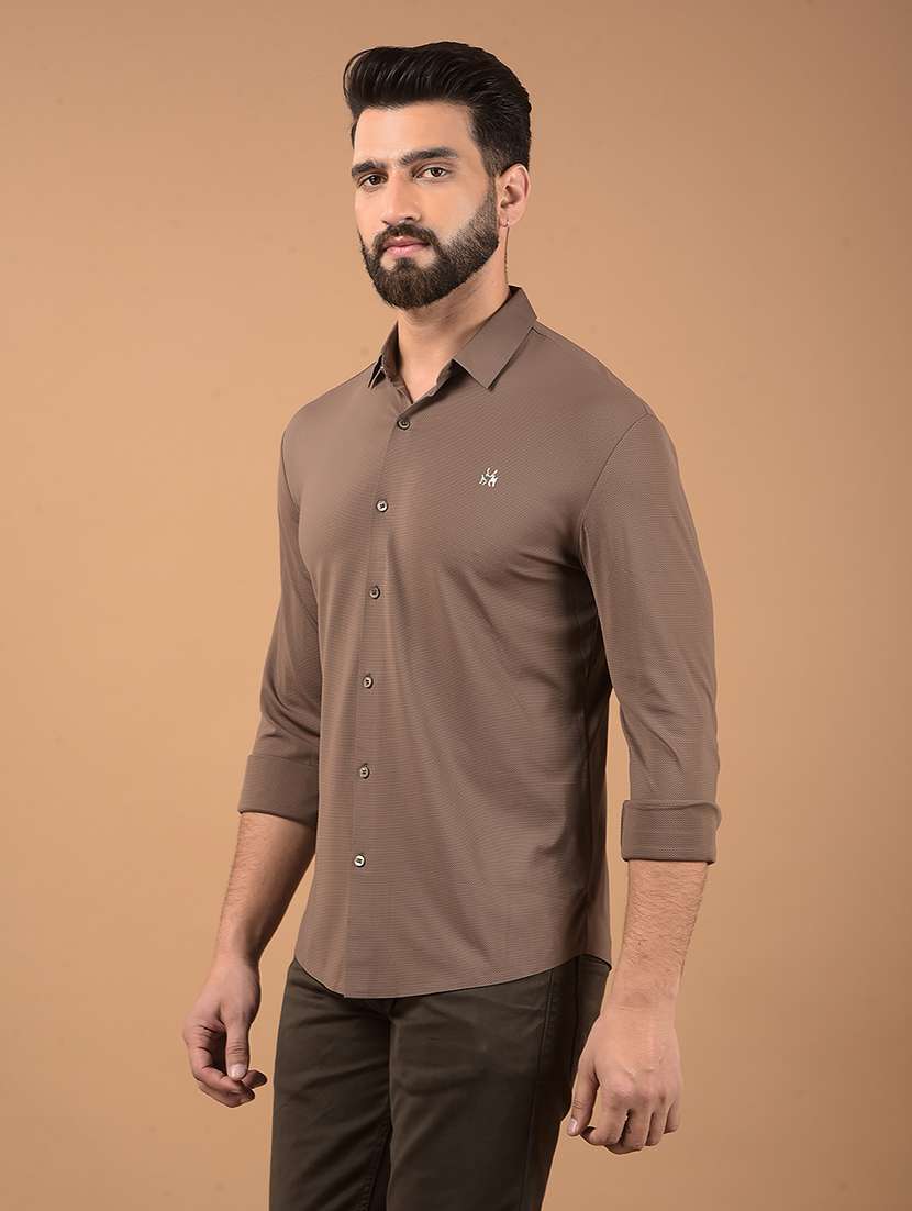 men long sleeves solid casual shirt