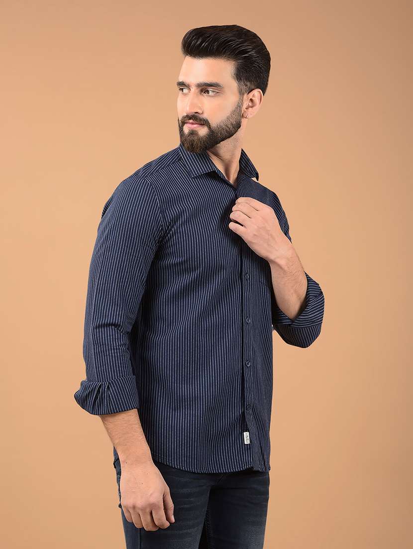men stripes long sleeves casual shirt - 21662369 -  Standard Image - 1