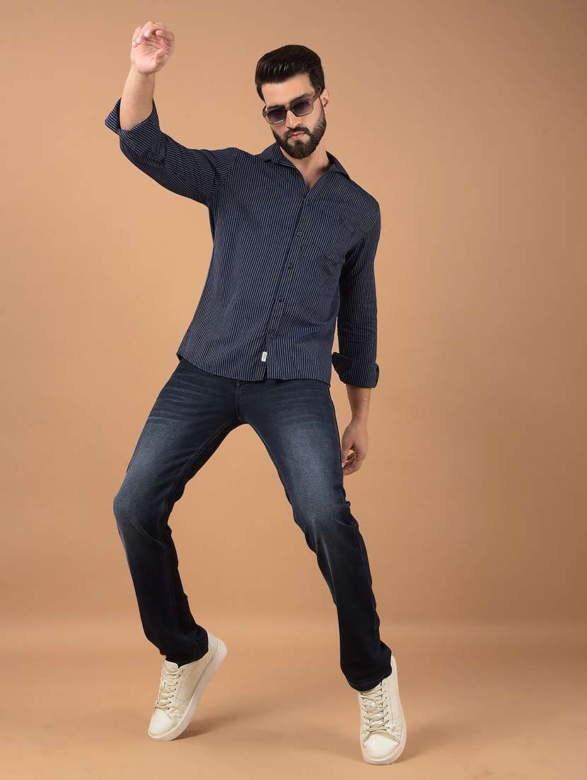 men stripes long sleeves casual shirt - 21662369 -  Standard Image - 4