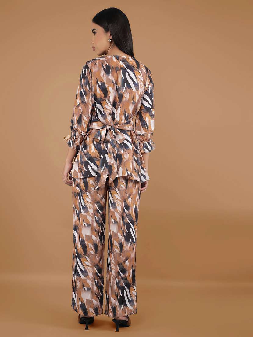 women printed top and trouser co-ord set - 21662391 -  Standard Image - 4