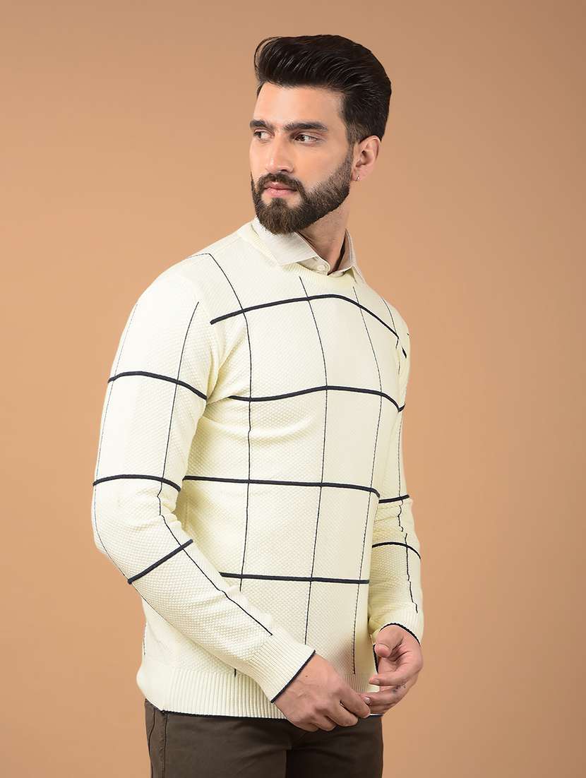 men checkered long sleeves pullover - 21662424 -  Standard Image - 1