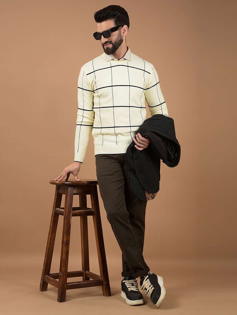 men checkered long sleeves pullover - 21662424 -  Standard Image - 4