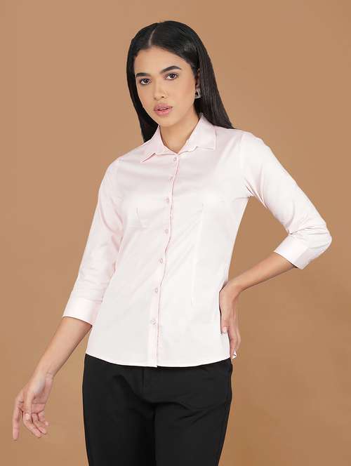 women solid collared regular shirt - 21662432 -  Standard Image - 0