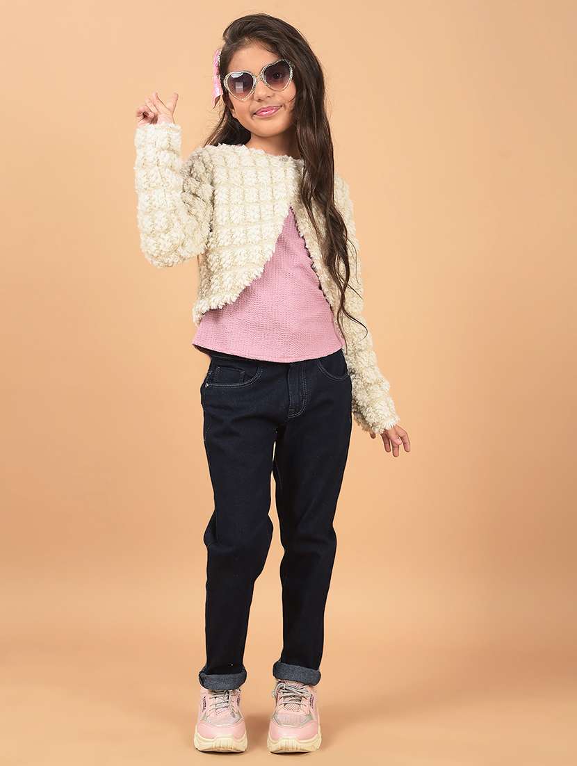 girls self designed long sleeves cardigan - 21662439 -  Standard Image - 4
