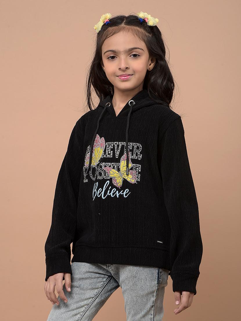 girls front print long sleeves sweatshirt - 21662454 - Standard Image - 1