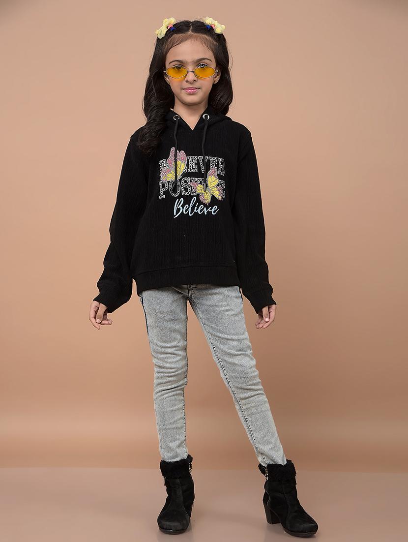 girls front print long sleeves sweatshirt - 21662454 - Standard Image - 4