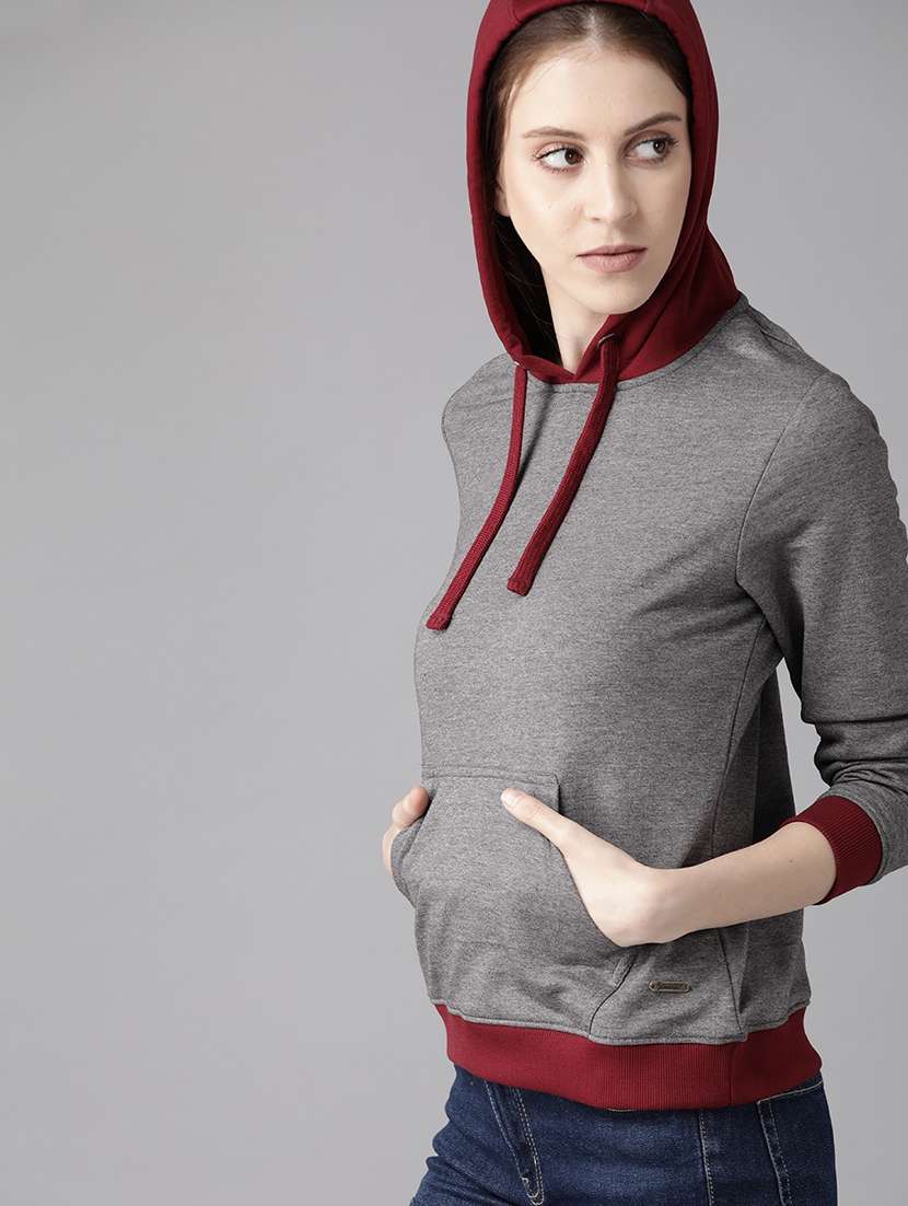 women color block long sleeve sweatshirts - 21662483 -  Standard Image - 1