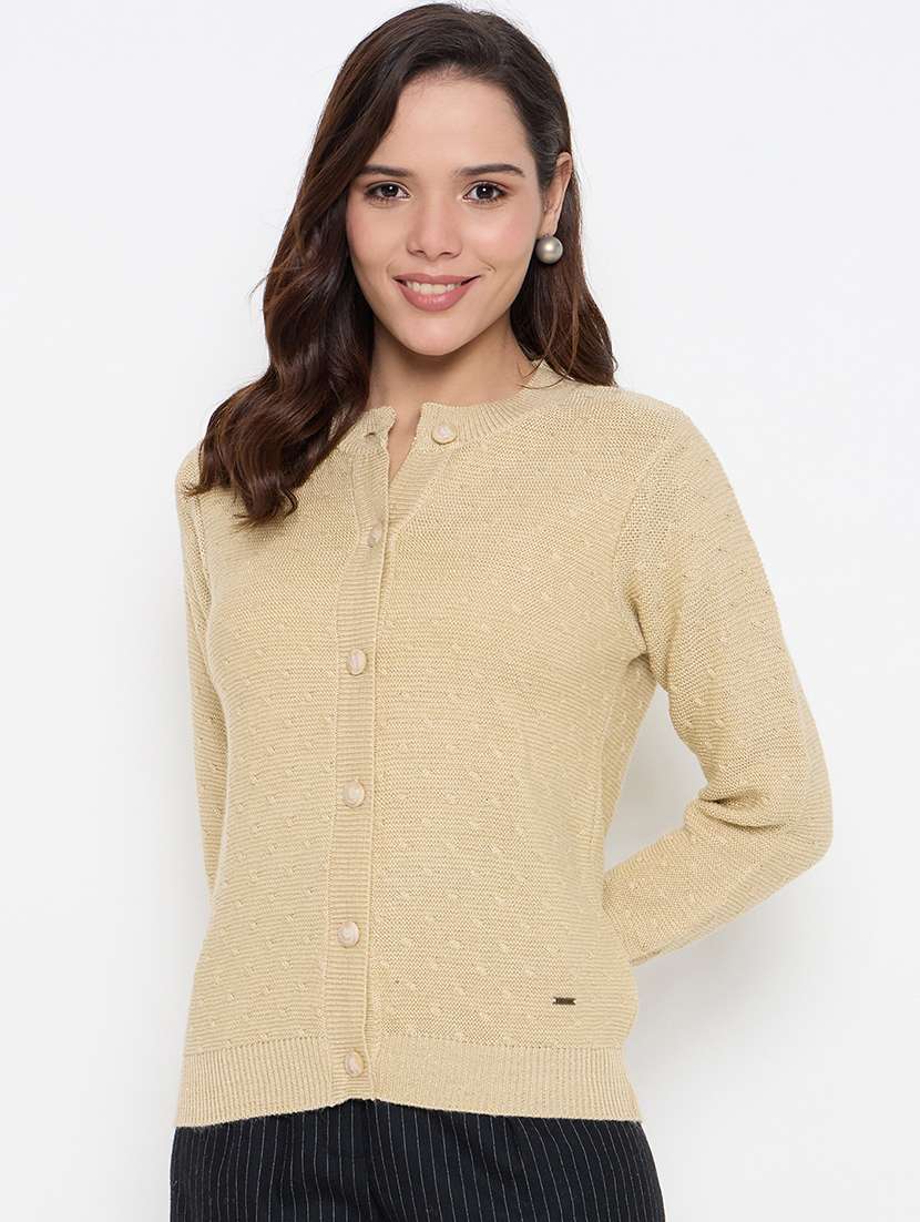 women long sleeves self design cardigan