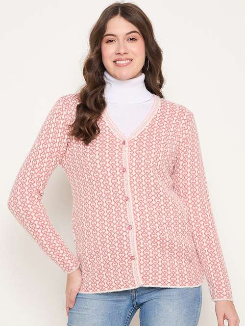 women long sleeves self design cardigan - 21662561 - Standard Image - 0