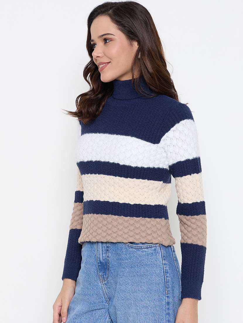 women long sleeves striped pullover - 21662568 -  Standard Image - 1