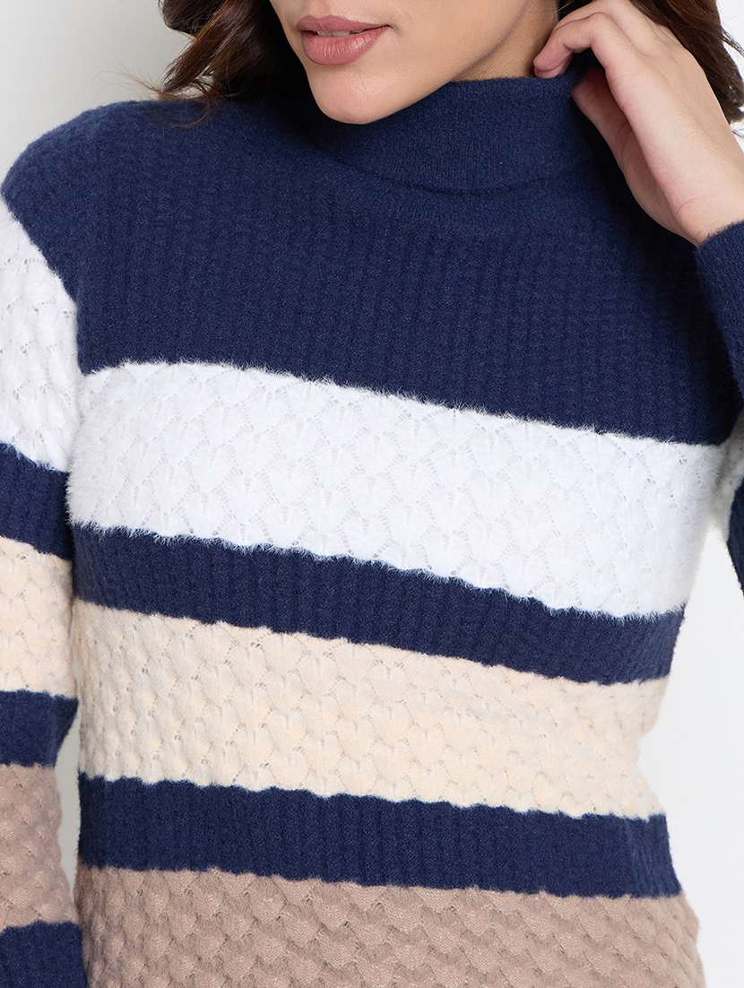 women long sleeves striped pullover - 21662568 -  Standard Image - 4