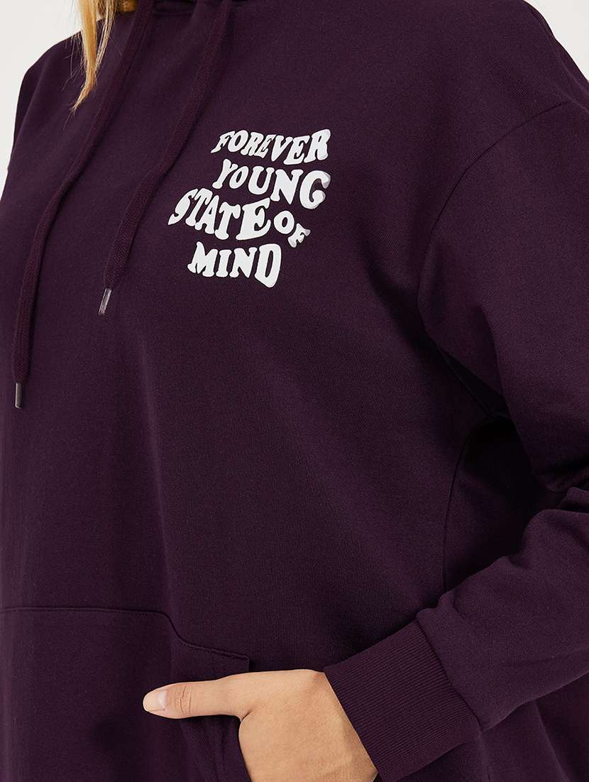 women printed hooded oversized sweatshirt - 21662644 -  Standard Image - 4
