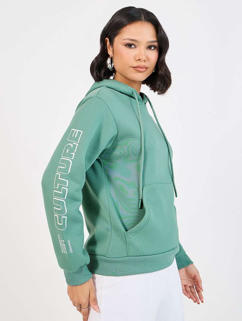 women printed hooded oversized sweatshirt - 21662650 -  Standard Image - 1