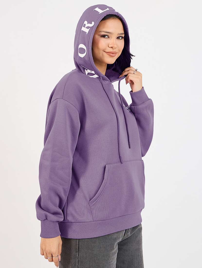 women printed hooded oversized sweatshirt - 21662655 -  Standard Image - 1