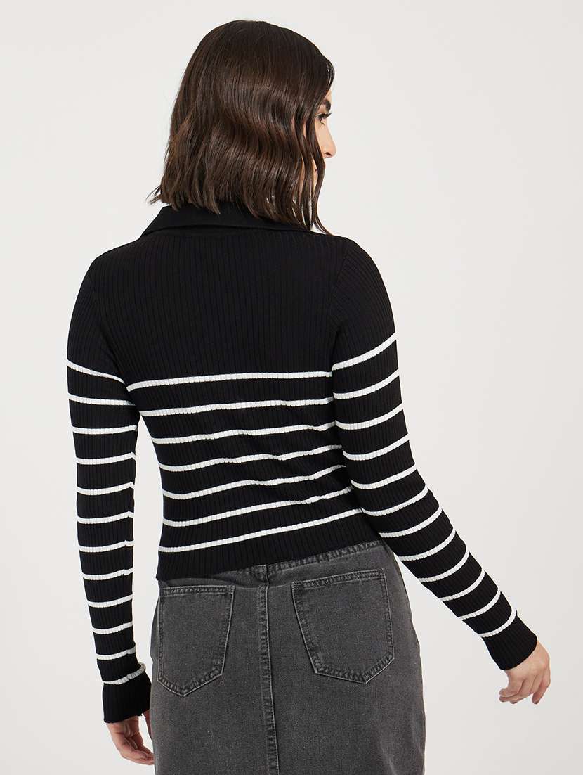 women striped long sleeves cardigan - 21662657 -  Standard Image - 1