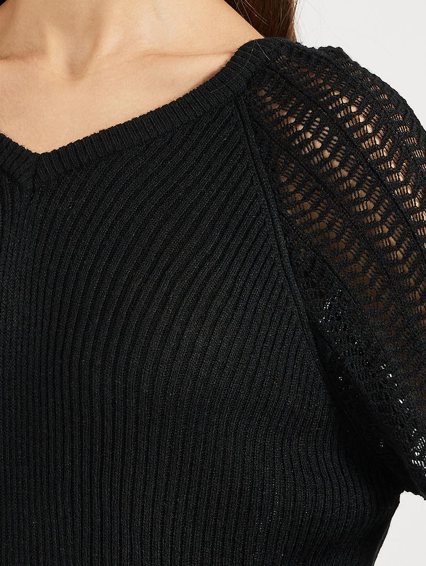 women solid long sleeves pullover - 21662658 - Standard Image - 4