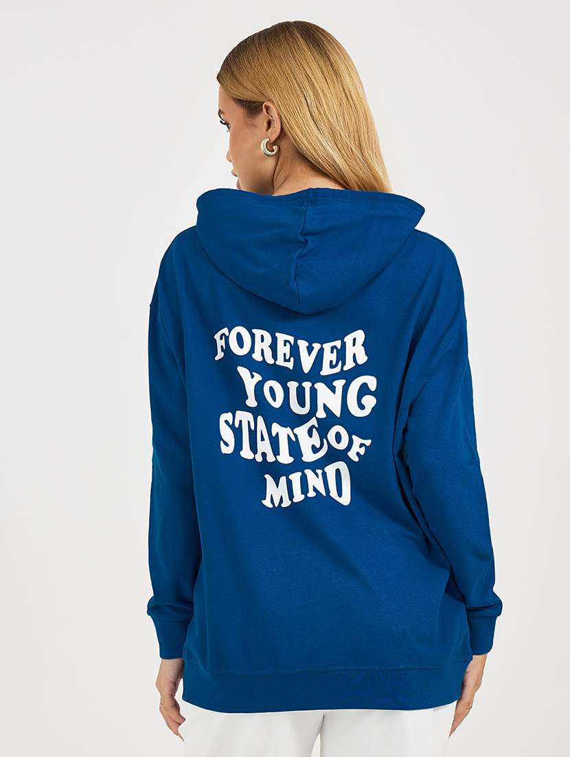 women printed hooded oversized sweatshirt - 21662662 -  Standard Image - 1