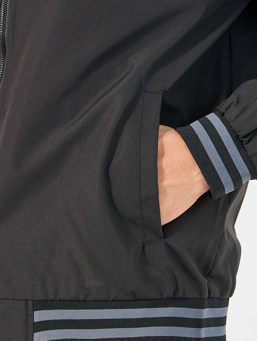 men solid long sleeves bomber jacket - 21662684 -  Standard Image - 4