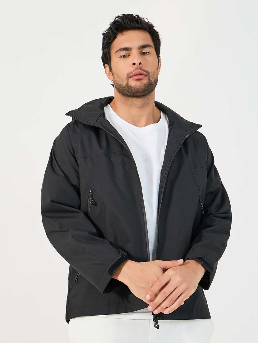 men black solid long sleeve bomber jacket - 21662696 -  Standard Image - 1