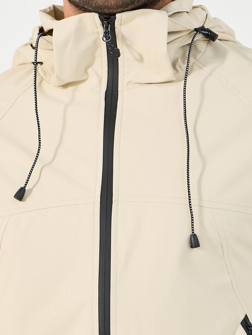 men cream solid long sleeve bomber jacket - 21662697 - Standard Image - 4
