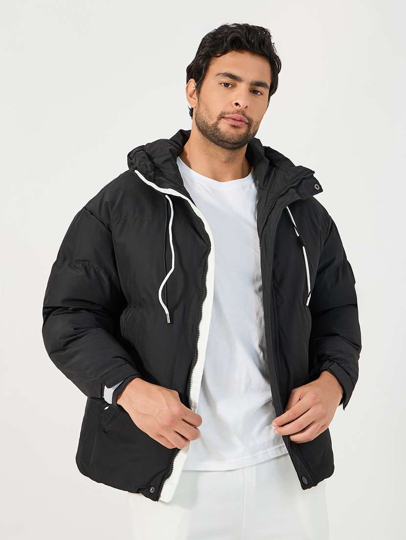 men solid long sleeve quilted jacket - 21662698 -  Standard Image - 1