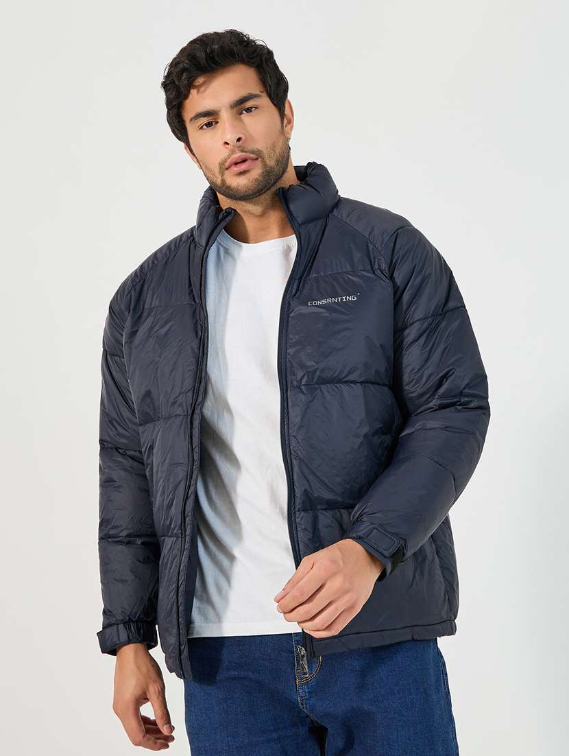 men solid long sleeve quilted jacket - 21662701 -  Standard Image - 1