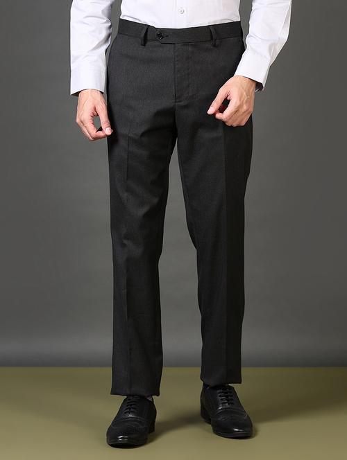 men mid rise ankle length formal trouser - 21662771 -  Standard Image - 0