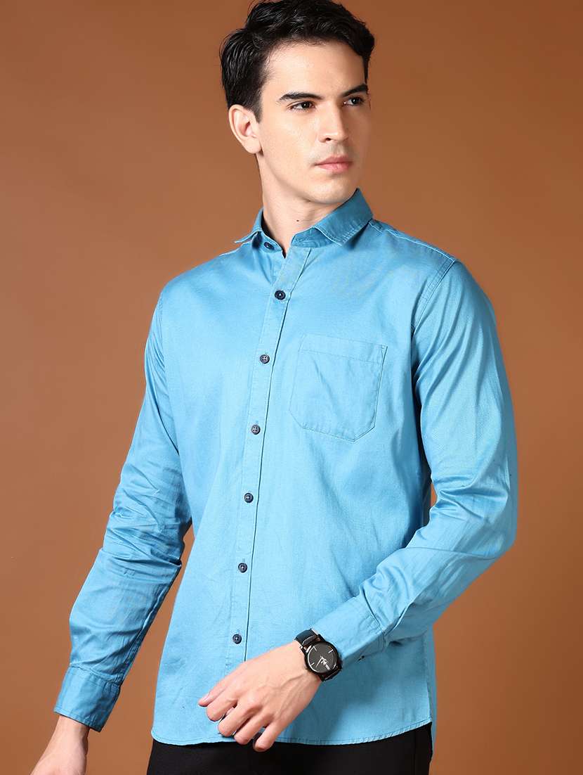 men solid long sleeves casual shirt - 21662798 -  Standard Image - 1