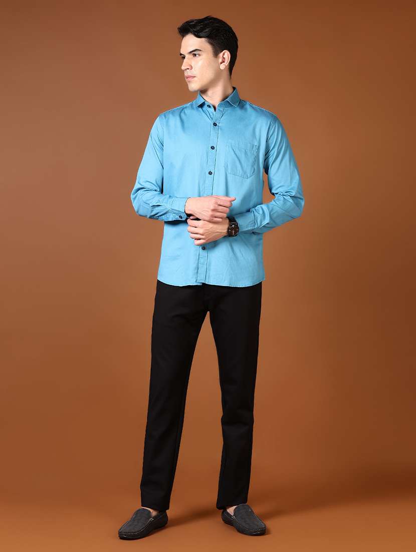 men solid long sleeves casual shirt - 21662798 -  Standard Image - 4