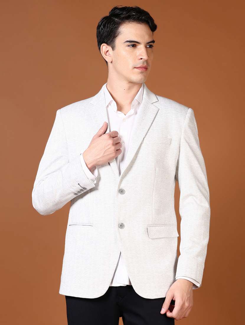 men checkered long sleeve single breasted blazer - 21662816 -  Standard Image - 1