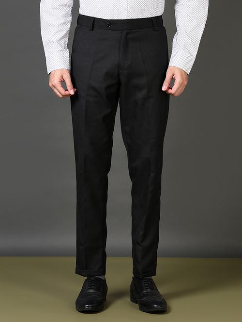 men mid rise ankle length formal trouser - 21662821 - Standard Image - 0