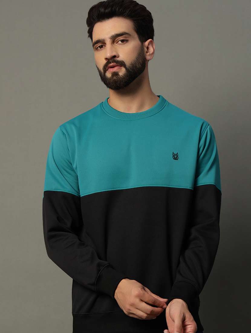 men long sleeve color block sweatshirt
