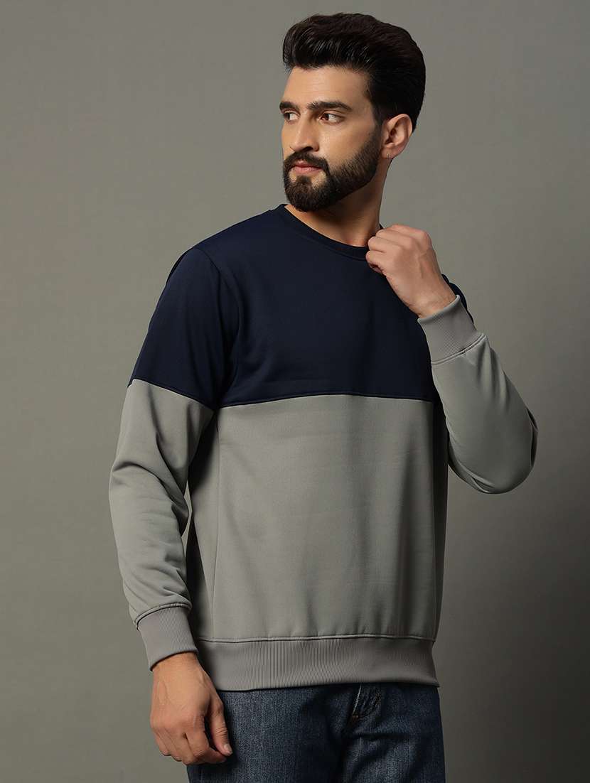 men long sleeve color block sweatshirt - 21662919 -  Standard Image - 1