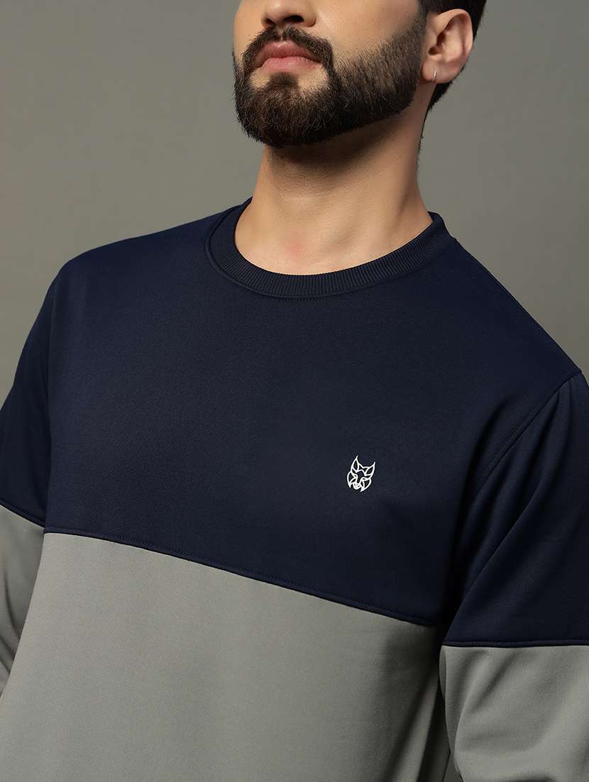 men long sleeve color block sweatshirt - 21662919 -  Standard Image - 4