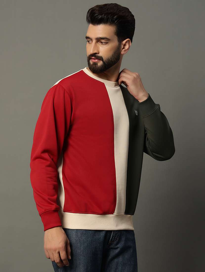 men long sleeve color block sweatshirt - 21662920 -  Standard Image - 1