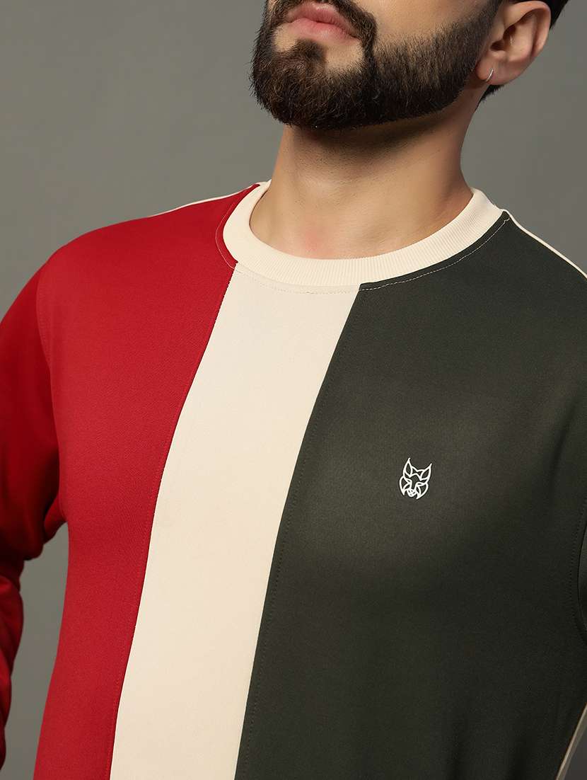 men long sleeve color block sweatshirt - 21662920 -  Standard Image - 4