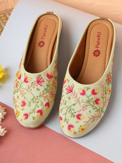 women embroidered slip on mules - 21662941 -  Standard Image - 0