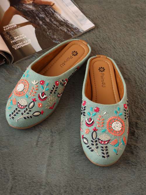 women embroidered slip on mules - 21662952 -  Standard Image - 0