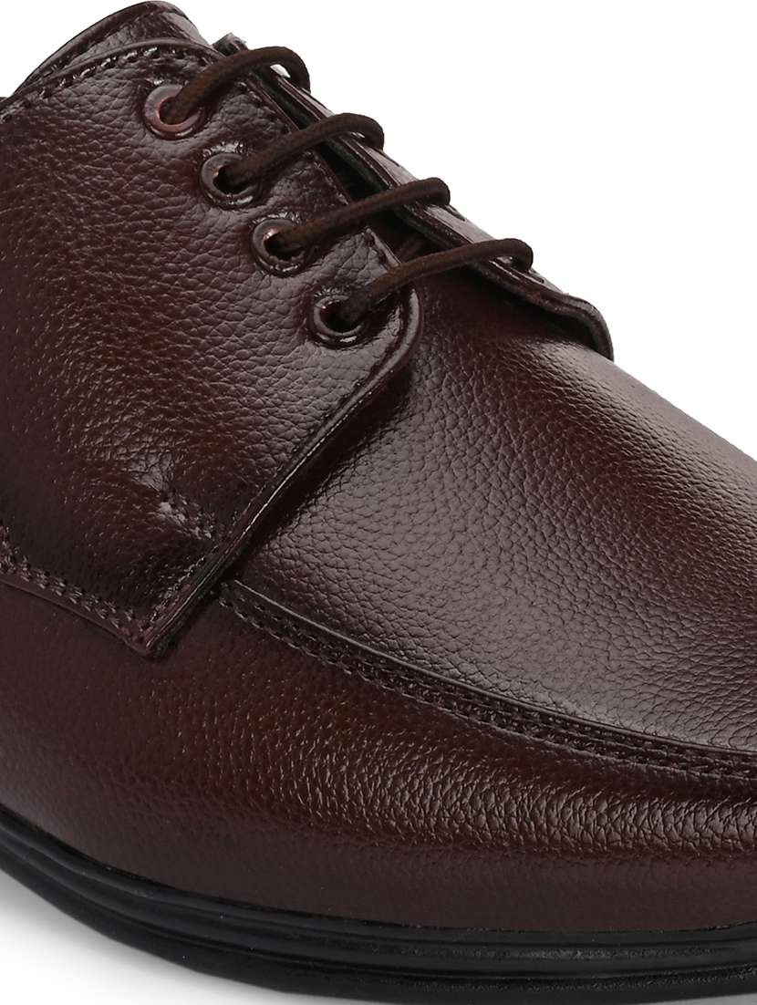 men brown lace up derby formal shoes - 21662986 -  Standard Image - 4