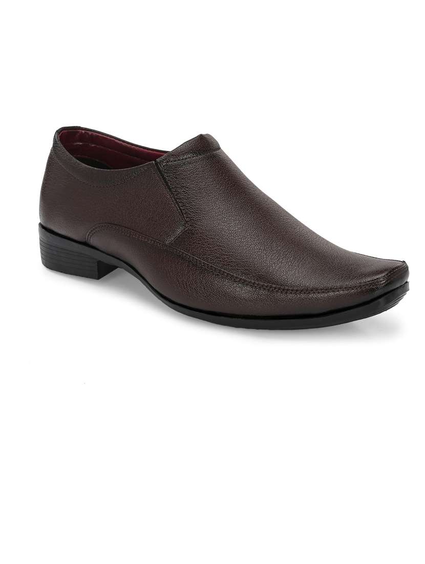 men brown slip on formal shoes - 21663000 -  Standard Image - 1