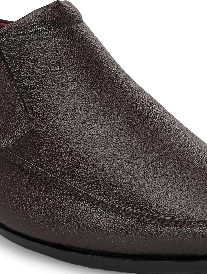 men brown slip on formal shoes - 21663000 -  Standard Image - 4