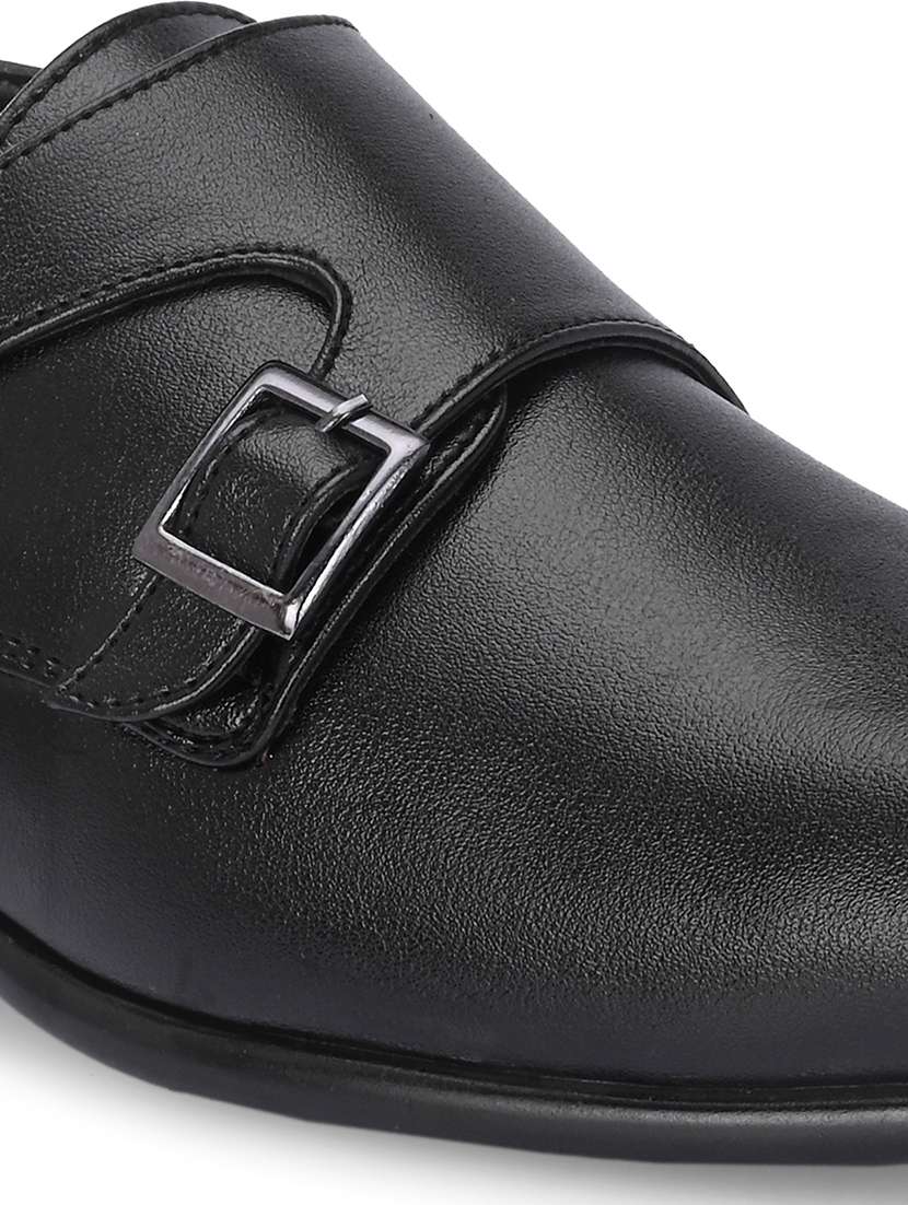 men solid lightweight monk strap shoes - 21663005 -  Standard Image - 4